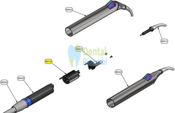 Picture of Luzzani MiniBright syringe air / water tap (RB750)